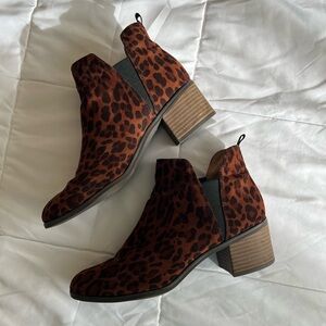 Dr. Scholl's Brown Leopard Ankle Booties